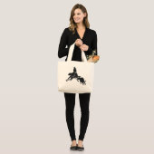 Snijpaarden en koeien grote tote bag (Voorkant (model))