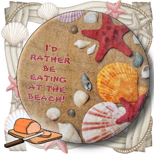 SNIJPLANK 12"-Liever Eten op het strand -Bruin