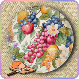 SNIJPLANK - Bedekt met Kleurrijk Fruit - Rond