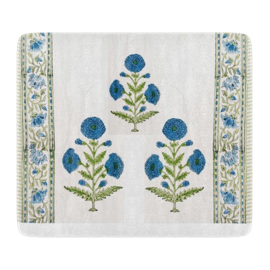 Snijplank Hand Block Gedrukte bloemen (Voorkant)