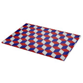 Snijplank - illusie in rood, wit en blauw (Hoek)