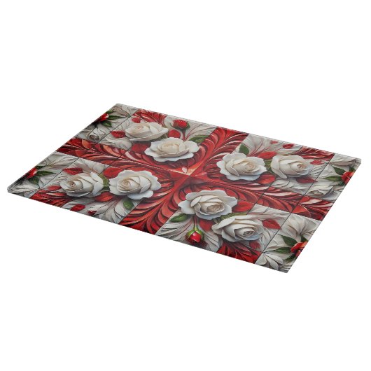 Snijplank met Engels Rozen Design (Hoek)