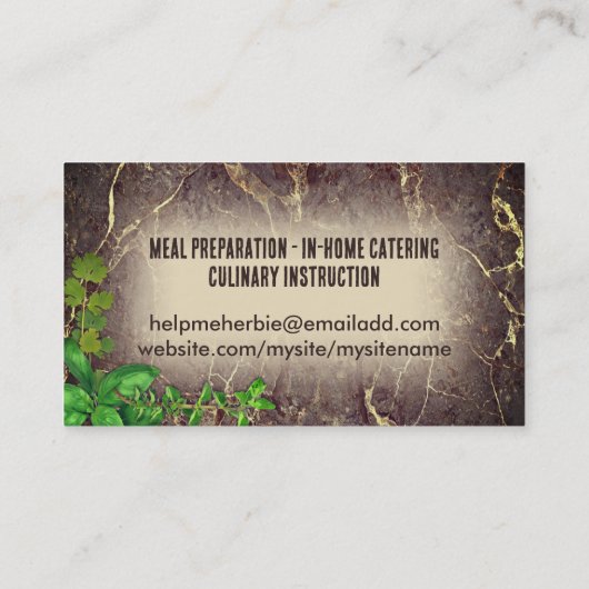 snijplankkruiden koken visitekaartje (Achterkant)