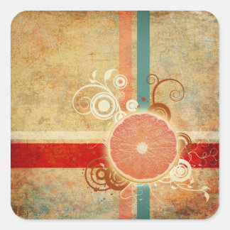 Snijtje Citrus Abstract Vierkante Sticker