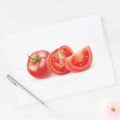 Snijtomaat Ovale Sticker (Envelop)