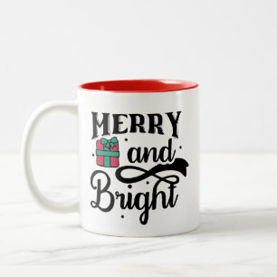 Snip in stijl met onze 'Merry & Bright' Kerst Tweekleurige Koffiemok