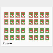 Snip postzegels uit van de Kerstman Rechthoekige Sticker (Vel)