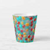 "Snip van zoetheid: Kleurrijke Jelly Bean Art Latt Latte Mok (Voorkant)