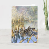 Snipe on a cold and frosty morning fine card feestdagen kaart (Voorkant)