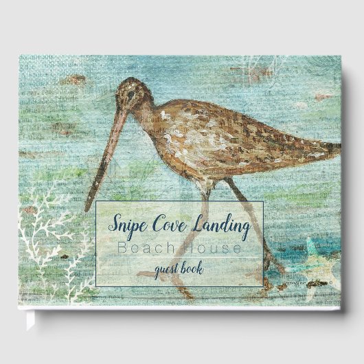 Snipe Shorebird Peinture Beach House Livre d'invit (Recto)