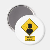 Sniper Ahead Warning Sign (Head Shot) Magneet (Voorkant / Achterkant)