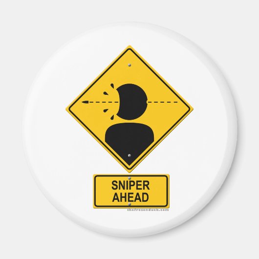 Sniper Ahead Warning Sign (Head Shot) Magneet (Voorkant)
