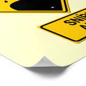 Sniper Ahead Warning Sign (Head Shot) Poster (Hoek)