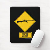 Sniper Ahead Warning Sign Muismat (Met muis)