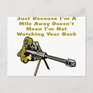 Sniper gewoon omdat ik een Mile Away ben, betekent Briefkaart