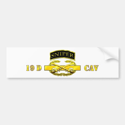 Sniper Tab 19D Cav Scout Bumpersticker (Voorkant)