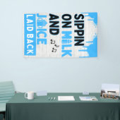 Snippen op melk en sap Blauw & zwart Hip Hop Spandoek (Beurs)