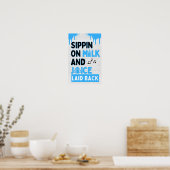 Snippen op melk en sap Zwart & Blauw Hip Hop Poster (Keuken)