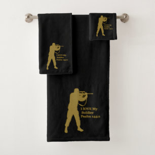 Snipper van goudsoldel bad handdoek