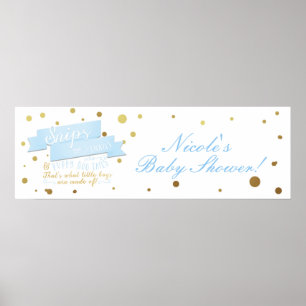 Snippers en slakken Kookplaten Blauw en Goud Baby  Poster