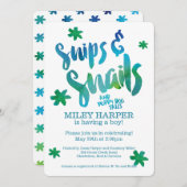 Snips and Snails Waterverf Baby shower Kaart (Voorkant / Achterkant)