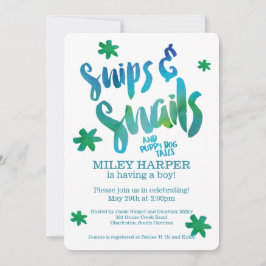 Snips and Snails Waterverf Baby shower Kaart