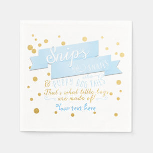 Snips & Snail Boys Blauwe & Gouden Baby Shower Ser Servetten