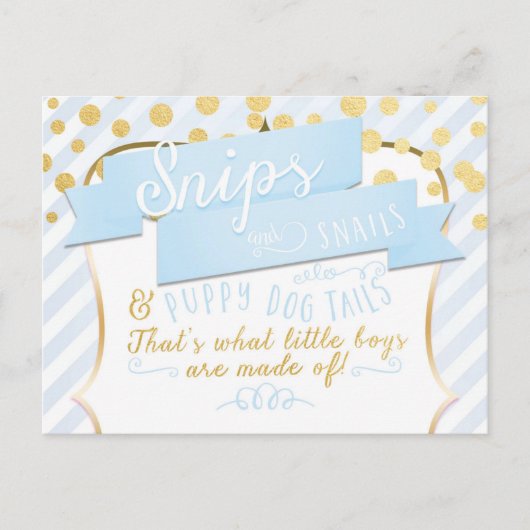 Snips & Snails Jongens Aankondiging Foto Briefkaar (Voorkant)