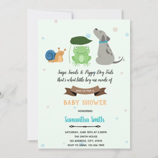 Snips Snails Puppy Dog Tails uitnodiging (Voorkant)