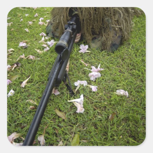 Sniptactieken van Soldier Vierkante Sticker (Voorkant)