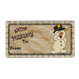S'no"w Peeking Snowman Gift Labels | Kerstmis