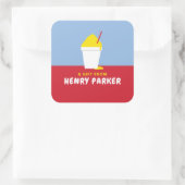 SNOBALL (ROOD) VIERKANTE STICKER (Tas)