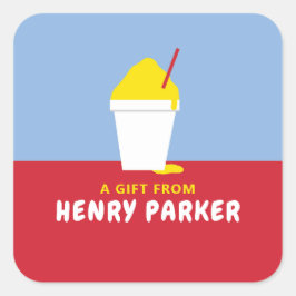 SNOBALL (ROOD) VIERKANTE STICKER