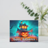 snode pompoen | Happy Halloween Briefkaart (Staand voorkant)