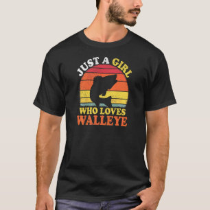 Snoek Vis Vintage Gewoon Een Meisje Dat Van Snoek  T-shirt