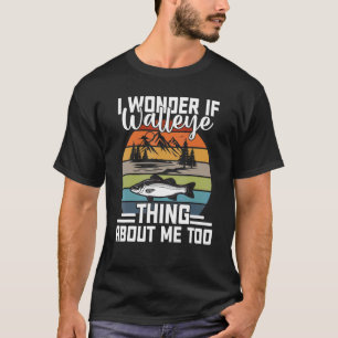 Snoek vissen Ik vraag me af of snoek aan M denkt T-shirt