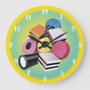 Snoep Allsorts. Grote wandklok Klok