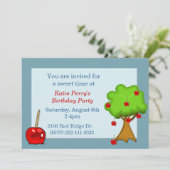 Snoep Apple Birthday Uitnodiging (Staand voorkant)