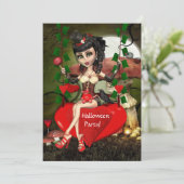 Snoep Apple Love Halloween Party Invitation Kaart (Staand voorkant)