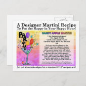 Snoep Apple Martini Recept Kaart Briefkaart (Voorkant / Achterkant)
