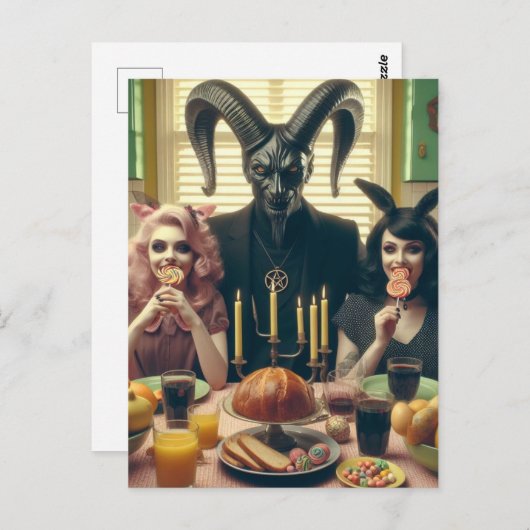 Snoep Avondmaal Occult Baphomet Briefkaart (Voorkant / Achterkant)