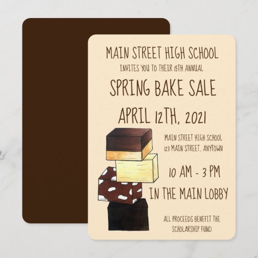 Snoep bakkersverkoop van suikerwaren kaart (Voorkant / Achterkant)