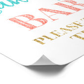 Snoep Band Band Gold Blauwgroen Coral Confetti Poster (Hoek)