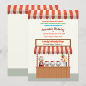 Snoep Bar Birthday Party Invitation Kaart (Voorkant / Achterkant)