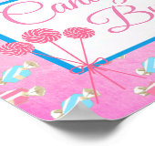 Snoep Bar Wedding Pink en Blue Sign Poster (Hoek)