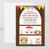 Snoep Birthday Party Invitation Kaart (Voorkant / Achterkant)