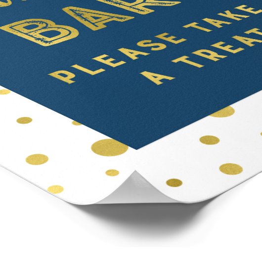 Snoep-boog-bordsessie marine Blue Gold Stripes Poster (Hoek)