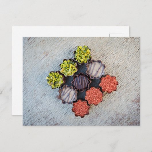 Snoep Briefkaart van Gourmet Chocolate (Voorkant / Achterkant)