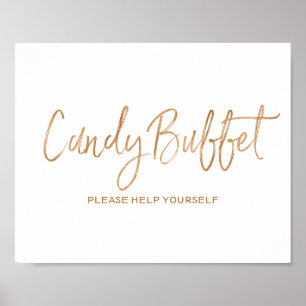 Snoep Buffet 8x10 stijlvol Roos Gold Wedding Sign Poster