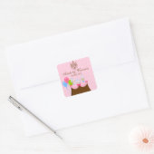 Snoep Buffet en dessert Table Vierkante Sticker (Envelop)